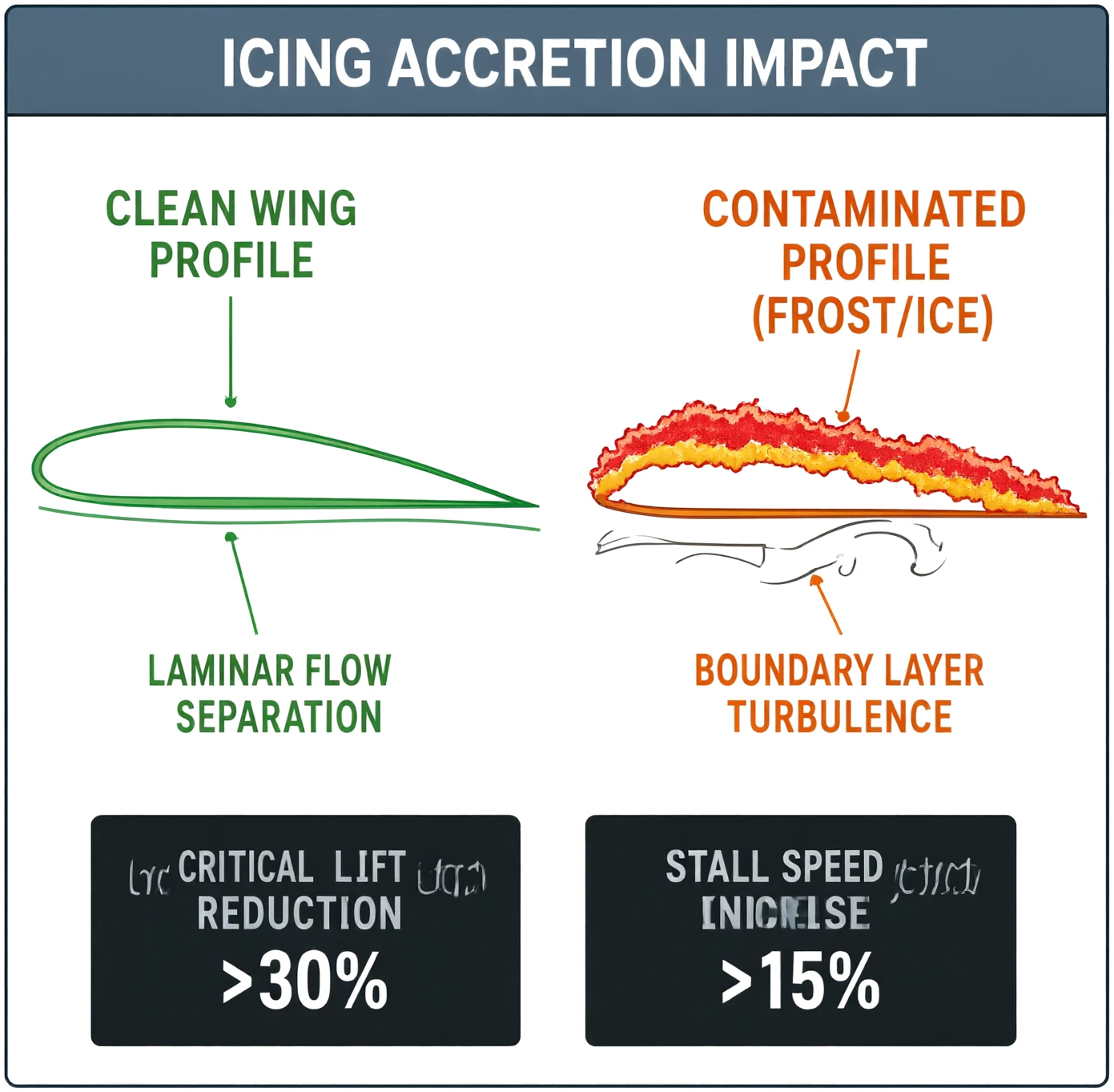 Icing Accretion Impact airfoil comparison